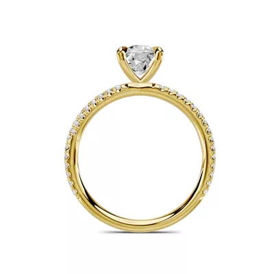 Avalon Pavé Crossover 1.00 ct. Elongated Cushion Lab Engagement Ring