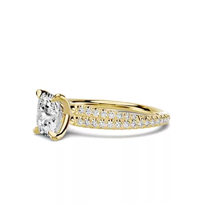 Avalon Pavé Crossover 1.00 ct. Elongated Cushion Lab Engagement Ring