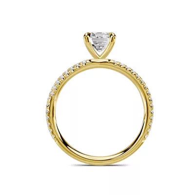 Avalon Double Pavé Crossover 1.00 ct. Emerald-Cut Lab Engagement Ring
