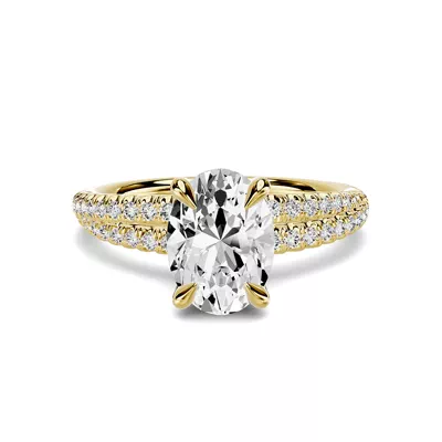 Avalon Double Pavé Crossover 1.00 ct. Oval Lab Engagement Ring