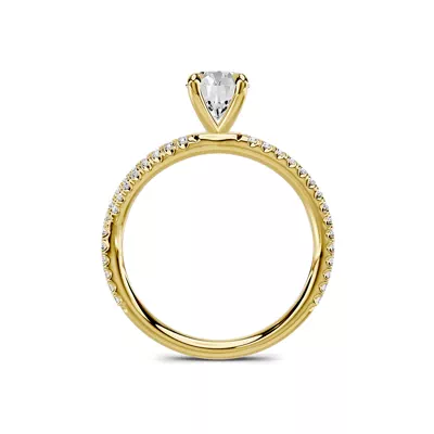 Avalon Double Pavé Crossover 1.00 ct. Oval Lab Engagement Ring