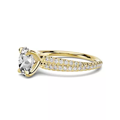 Avalon Double Pavé Crossover 1.00 ct. Oval Lab Engagement Ring