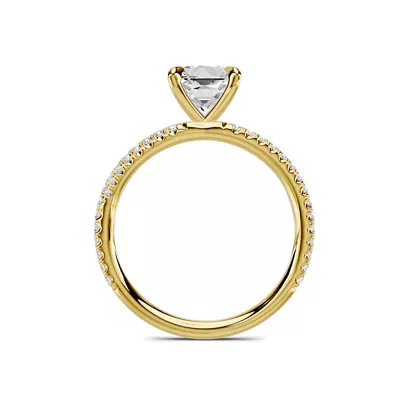 Avalon Double Pavé Crossover 1.00 ct. Princess-Cut Lab Engagement Ring