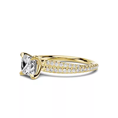 Avalon Double Pavé Crossover 1.00 ct. Princess-Cut Lab Engagement Ring
