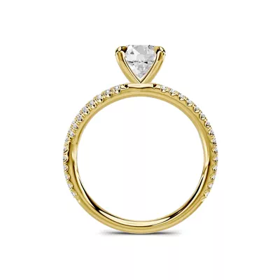 Avalon Double Pavé Crossover 1.00 ct. Round Lab Engagement Ring
