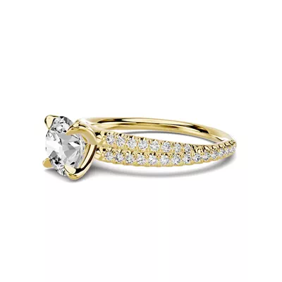 Avalon Double Pavé Crossover 1.00 ct. Round Lab Engagement Ring