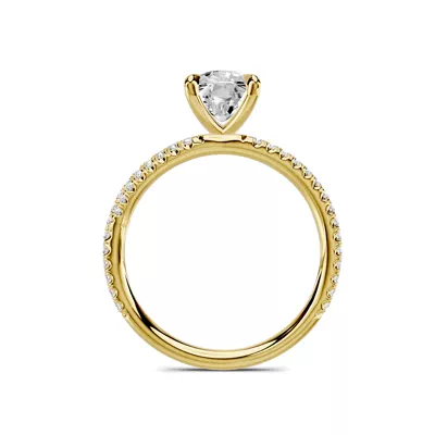 Avalon Pavé Crossover 1.50 ct. Elongated Cushion Lab Engagement Ring
