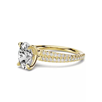Avalon Double Pavé Crossover 1.50 ct. Oval Lab Engagement Ring