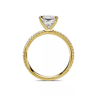Avalon Double Pavé Crossover 1.50 ct. Princess-Cut Lab Engagement Ring
