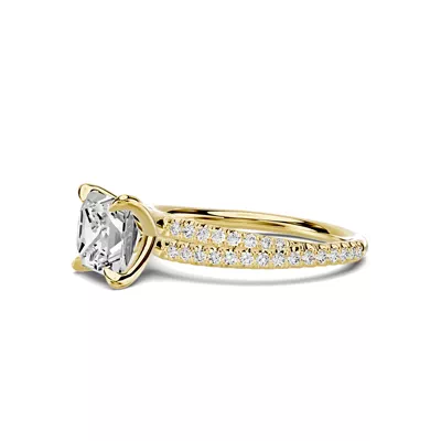 Avalon Double Pavé Crossover 1.50 ct. Princess-Cut Lab Engagement Ring