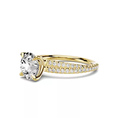 Avalon Double Pavé Crossover 1.50 ct. Round Lab Engagement Ring