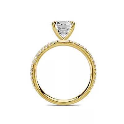 Avalon Double Pavé Crossover 2.00 ct. Emerald-Cut Lab Engagement Ring