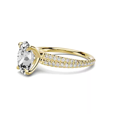 Avalon Double Pavé Crossover 2.00 ct. Oval Lab Engagement Ring