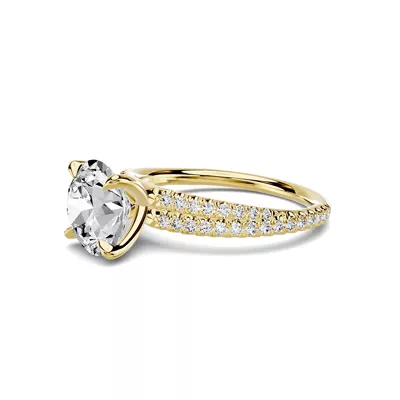 Avalon Double Pavé Crossover 2.00 ct. Round Lab Engagement Ring