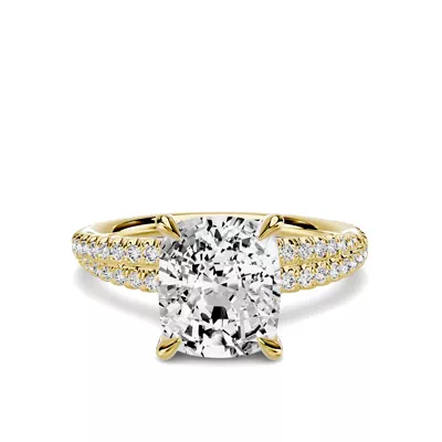 Avalon Pavé Crossover 2.50 ct. Elongated Cushion Lab Engagement Ring