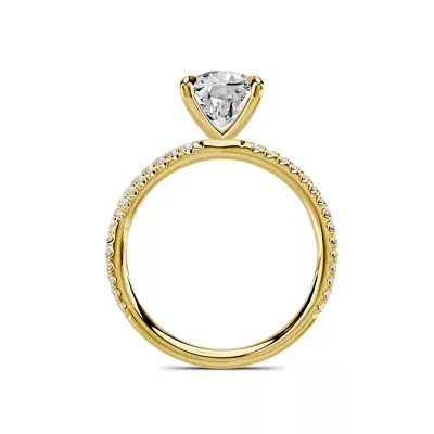 Avalon Pavé Crossover 2.50 ct. Elongated Cushion Lab Engagement Ring