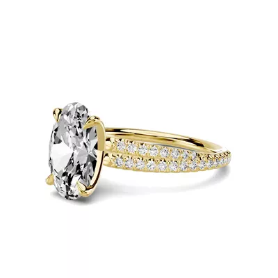 Avalon Double Pavé Crossover 2.50 ct. Oval Lab Engagement Ring
