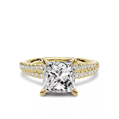 Avalon Double Pavé Crossover 2.50 ct. Princess-Cut Lab Engagement Ring