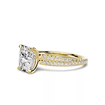 Avalon Pavé Crossover 3.00 ct. Elongated Cushion Lab Engagement Ring