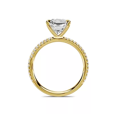 Avalon Double Pavé Crossover 3.00 ct. Princess-Cut Lab Engagement Ring
