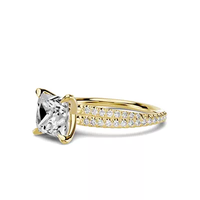 Avalon Double Pavé Crossover 3.00 ct. Princess-Cut Lab Engagement Ring