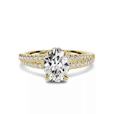 Avalon Double Pavé Crossover Hidden Halo 1.00 ct. Oval Lab Engagement Ring
