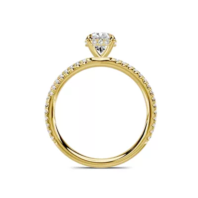Avalon Double Pavé Crossover Hidden Halo 1.00 ct. Oval Lab Engagement Ring