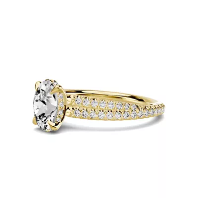 Avalon Double Pavé Crossover Hidden Halo 1.00 ct. Oval Lab Engagement Ring