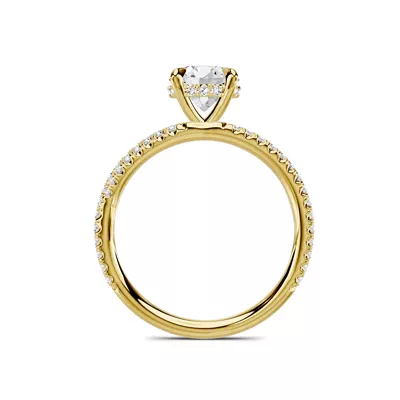 Avalon Double Pavé Crossover Hidden Halo 1.00 ct. Round Lab Engagement Ring