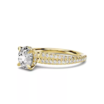 Avalon Double Pavé Crossover Hidden Halo 1.00 ct. Round Lab Engagement Ring