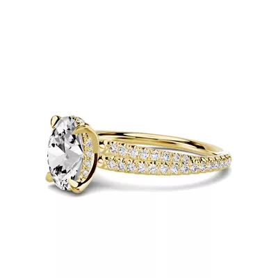 Avalon Double Pavé Crossover Hidden Halo 1.50 ct. Oval Lab Engagement Ring