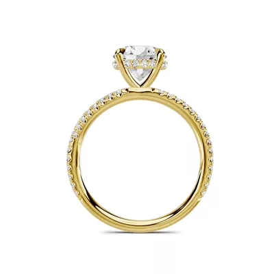 Avalon Double Pavé Crossover Hidden Halo 1.50 ct. Round Lab Engagement Ring