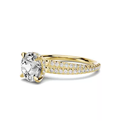 Avalon Double Pavé Crossover Hidden Halo 1.50 ct. Round Lab Engagement Ring