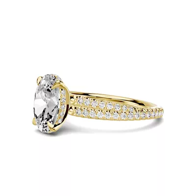 Avalon Double Pavé Crossover Hidden Halo 2.00 ct. Oval Lab Engagement Ring