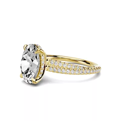 Avalon Double Pavé Crossover Hidden Halo 2.50 ct. Oval Lab Engagement Ring