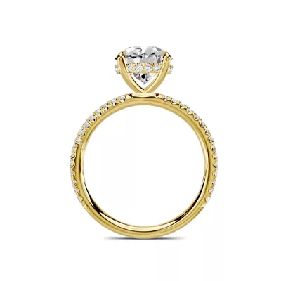 Avalon Double Pavé Crossover Hidden Halo 3.00 ct. Oval Lab Engagement Ring