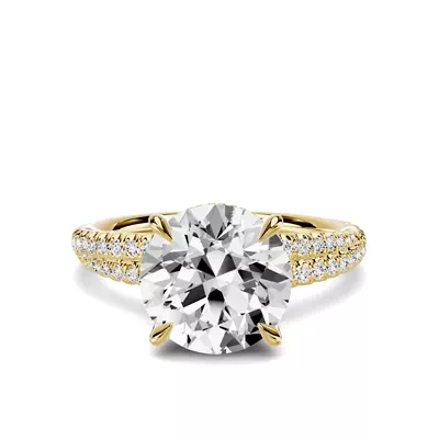 Avalon Double Pavé Crossover Hidden Halo 3.00 ct. Round Lab Engagement Ring