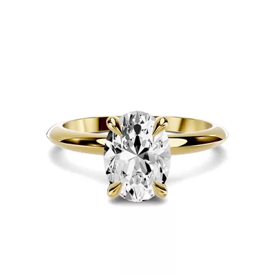 Serra Knife Edge 1.00 ct. Oval Lab Engagement Ring (2mm)