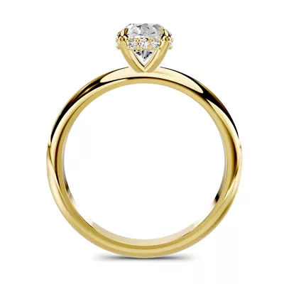 Serra Knife Edge Hidden Halo 1.00 ct. Oval Lab Engagement Ring (2mm)