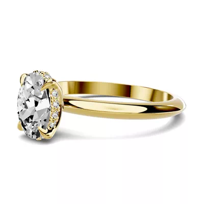 Serra Knife Edge Hidden Halo 1.00 ct. Oval Lab Engagement Ring (2mm)