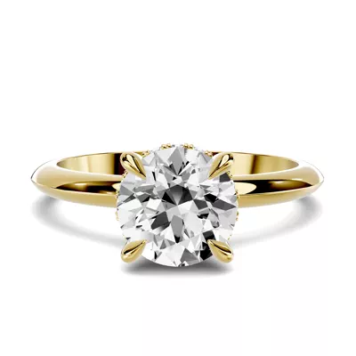 Serra Knife Edge Hidden Halo 1.00 ct. Round Lab Engagement Ring (2mm)