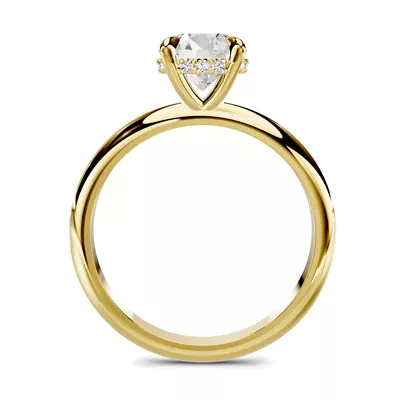Serra Knife Edge Hidden Halo 1.00 ct. Round Lab Engagement Ring (2mm)