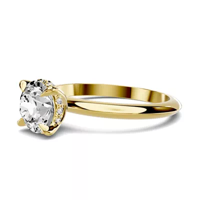 Serra Knife Edge Hidden Halo 1.00 ct. Round Lab Engagement Ring (2mm)