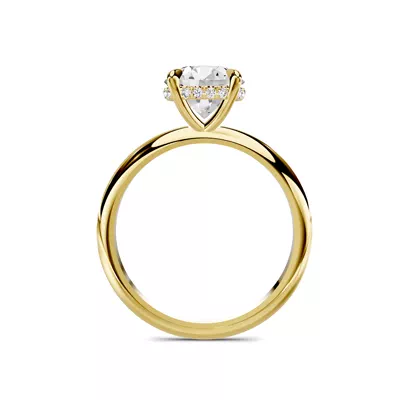 Serra Knife Edge Hidden Halo 1.50 ct. Round Lab Engagement Ring (2mm)