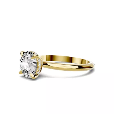 Serra Knife Edge Hidden Halo 1.50 ct. Round Lab Engagement Ring (2mm)