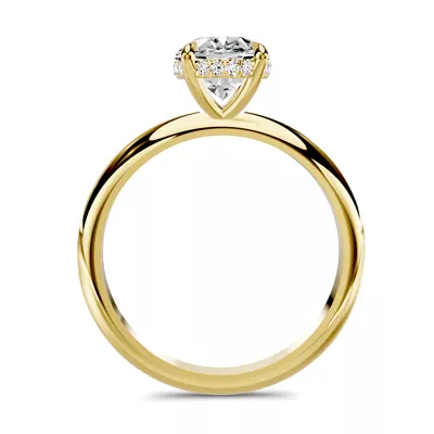 Serra Knife Edge Hidden Halo 2.00 ct. Oval Lab Engagement Ring (2mm)