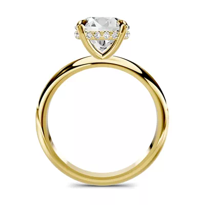 Serra Knife Edge Hidden Halo 2.00 ct. Round Lab Engagement Ring (2mm)