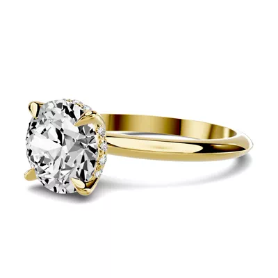 Serra Knife Edge Hidden Halo 2.00 ct. Round Lab Engagement Ring (2mm)