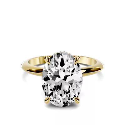 Serra Knife Edge Hidden Halo 2.50 ct. Oval Lab Engagement Ring (2mm)