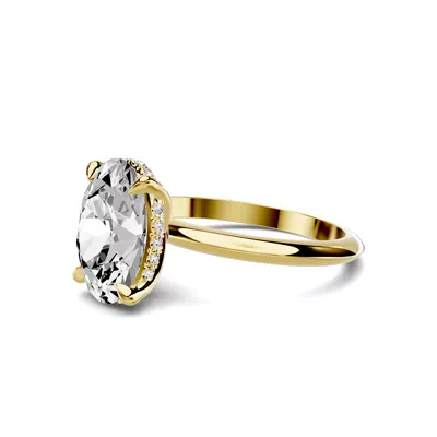Serra Knife Edge Hidden Halo 2.50 ct. Oval Lab Engagement Ring (2mm)